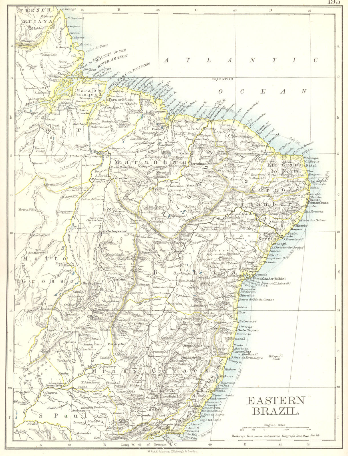 EASTERN BRAZIL.Bahia Minas Gerais Espirito Santo Rio Janeiro Pernambuco 1897 map
